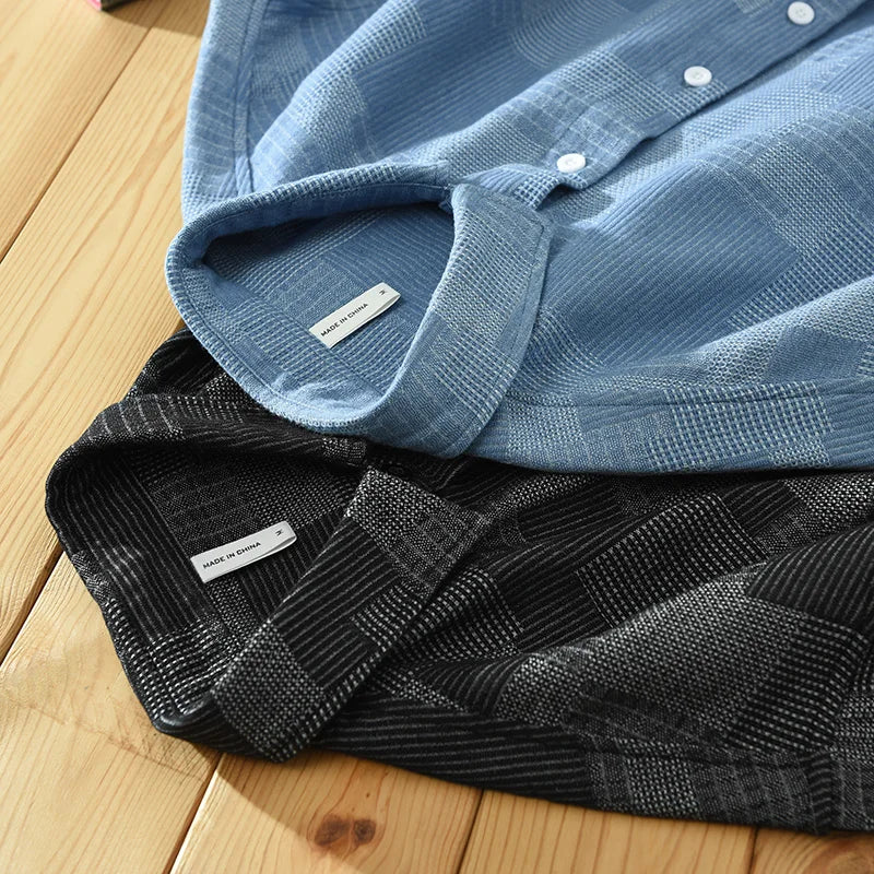Herre Skjorter Patchwork Design Åndbart Bomuld