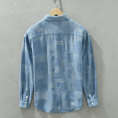 Herre Skjorter Patchwork Design Åndbart Bomuld