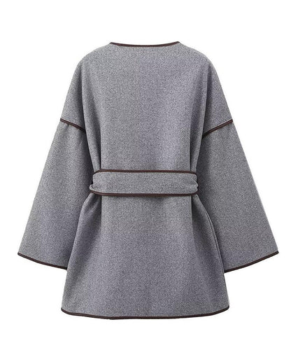 Vinterfrakke Dame Oversize Stribet Design 7