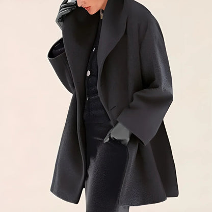 Vinterfrakke Dame Trench Stil Blødt Varmt Stof 4