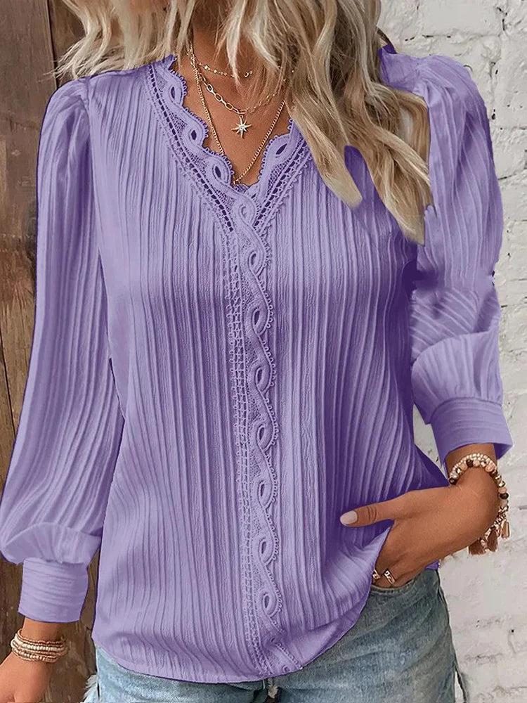 Kvinders Bluse med Stilfulde Detaljer  - Bluser til Kvinders