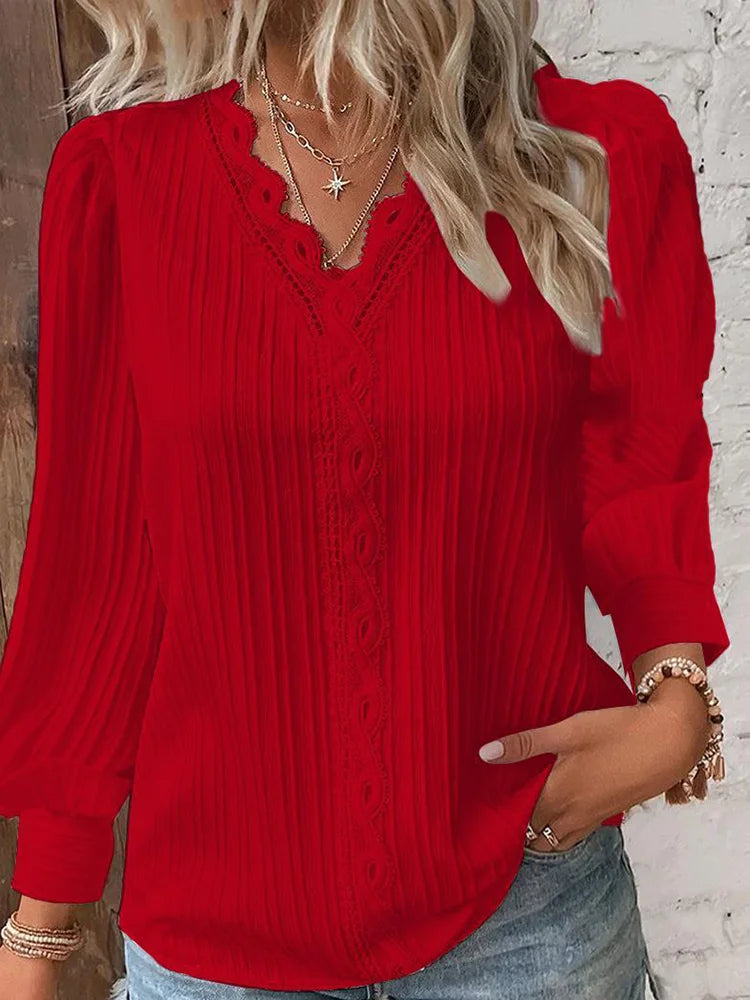 Kvinders Bluse med Stilfulde Detaljer  - Bluser til Kvinders