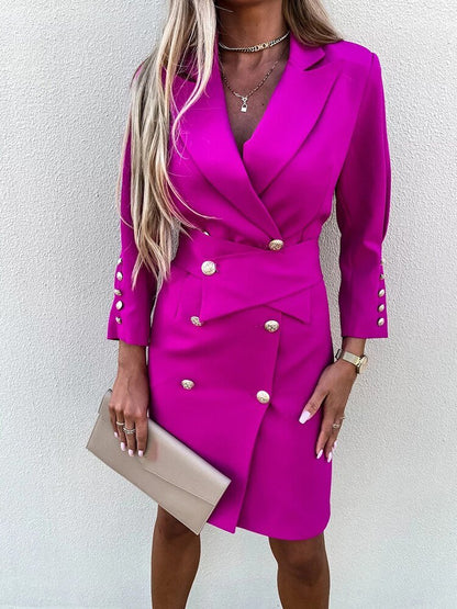Kvinders Blazerkjole Elegant Professionel Stil Viskose