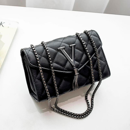 Luksus quiltet crossbody-taske med kvast