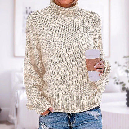 Kvinders Sweater Solid Farve Lange Ærmer Bomuld