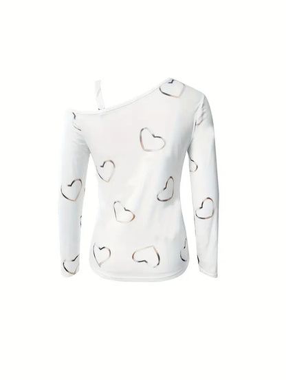 Kvinders T-shirt Legende 100% Bomuld med Hjerteprint-2