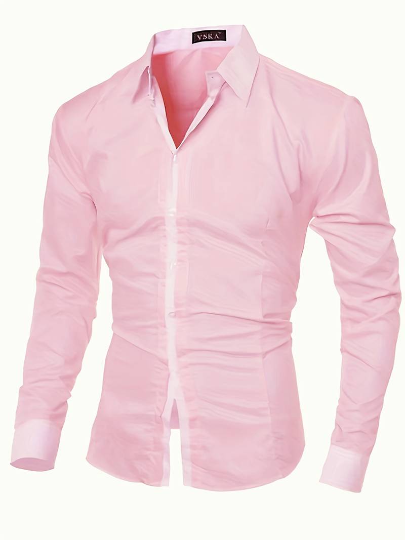 Variant image for Herre Button-Up Skjorte Kontrasterende Design 100% Bomuld-15