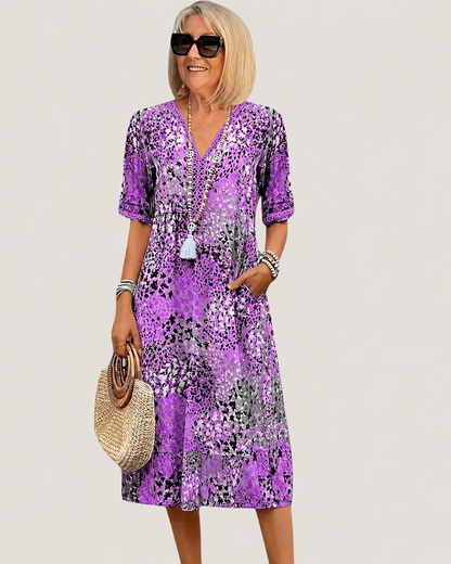 Dame boheme sommerkjole i afslappet let design