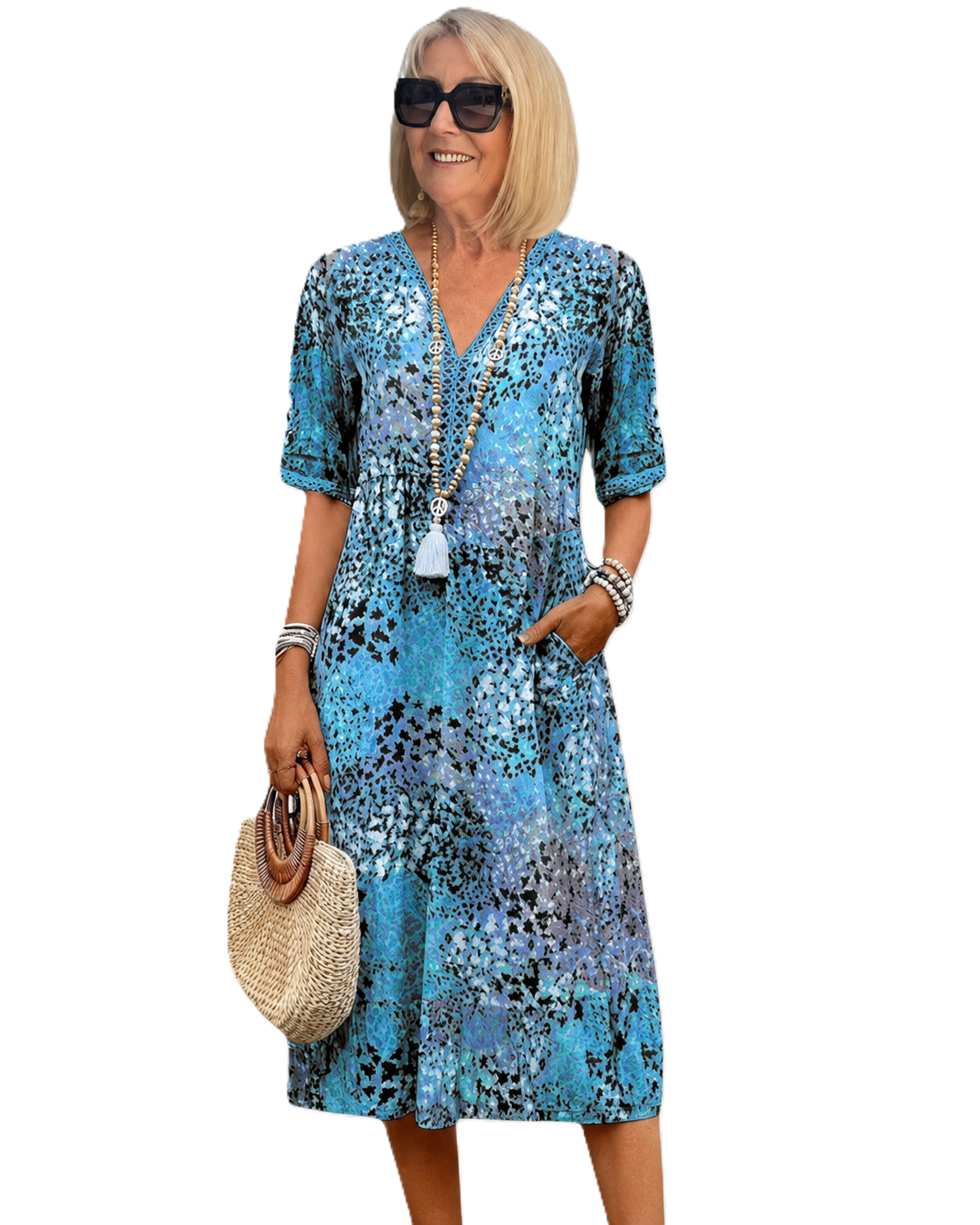 Dame boheme sommerkjole i afslappet let design