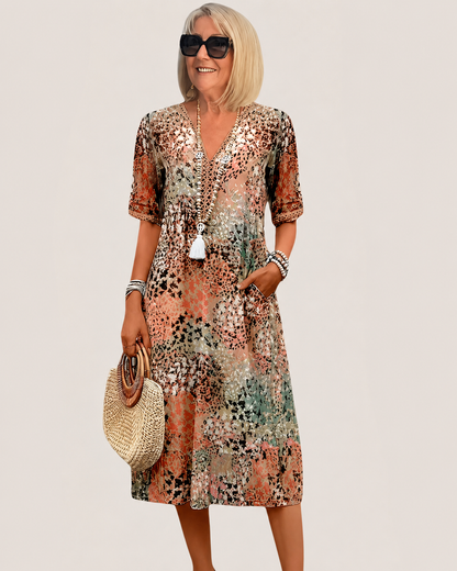 Dame boheme sommerkjole i afslappet let design