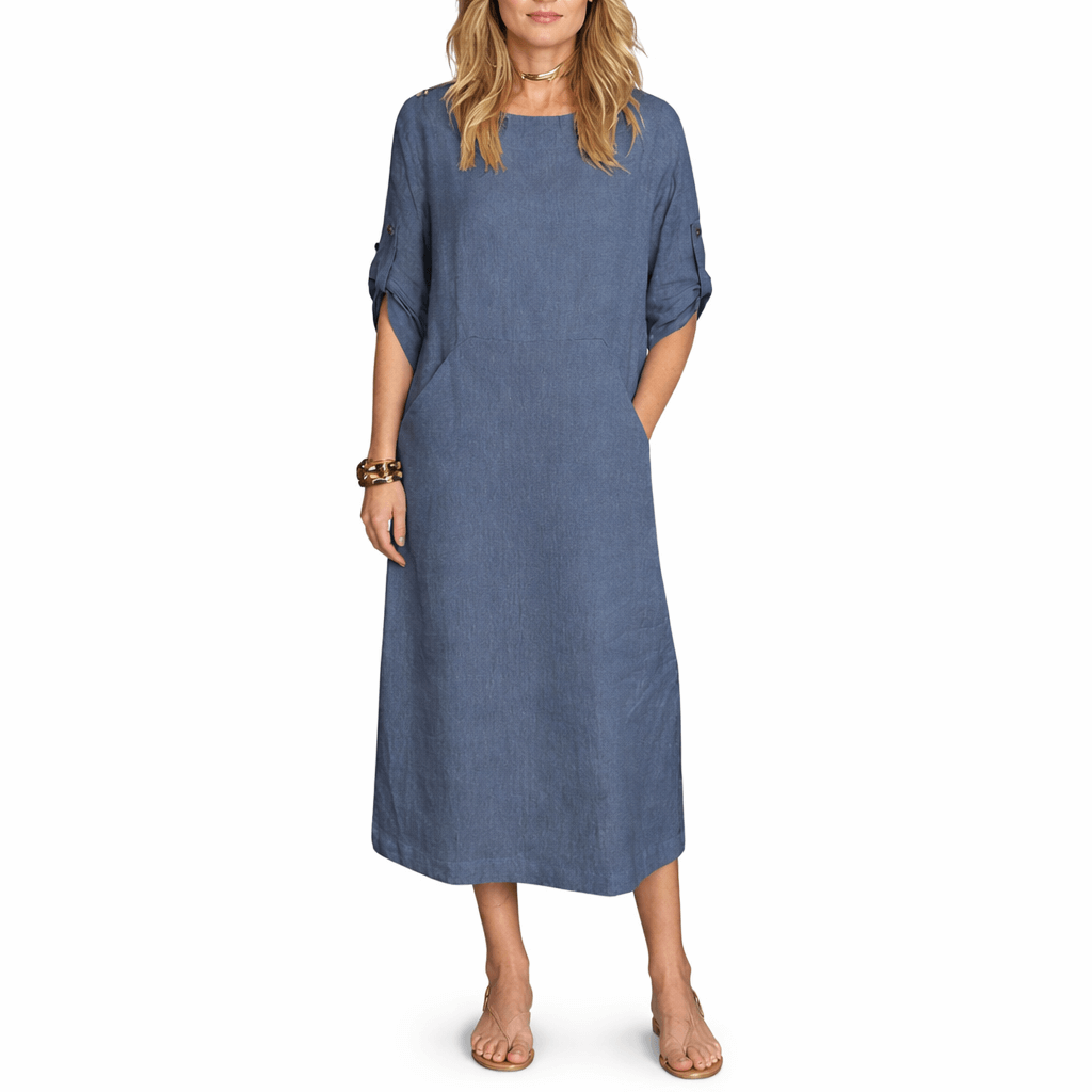 Dame Maxikjole Boxy Pasform Bomuldsstil