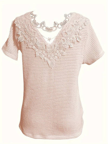 Kvinders T-shirt Rund Hals Kontrasterende Design 100% Bomuld-3