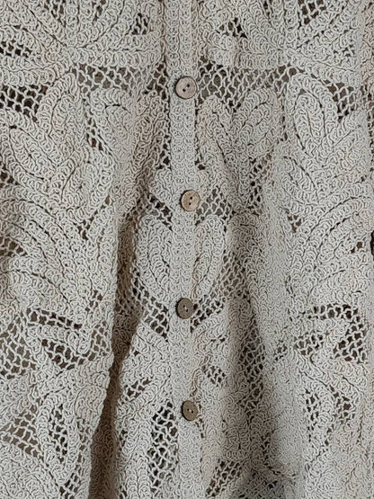 Kvinder Langærmet Bluse Blomsterprint Lace-3