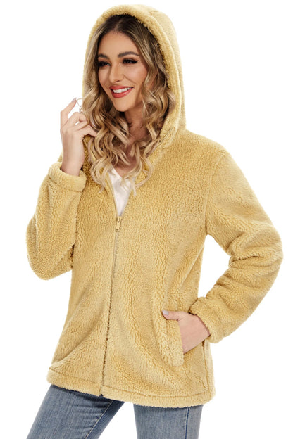 Varm fluffy jakke til kvinder