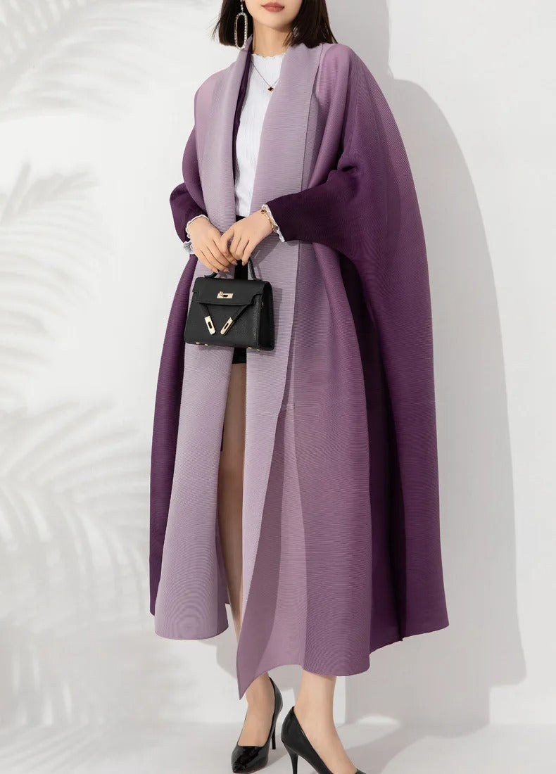 Plisseret trenchcoat med gradient til kvinder