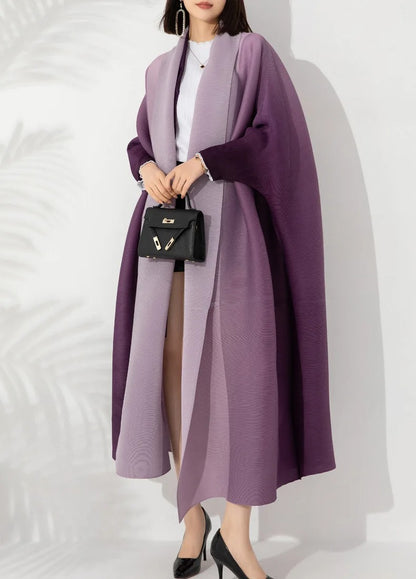 Plisseret trenchcoat med gradient til kvinder