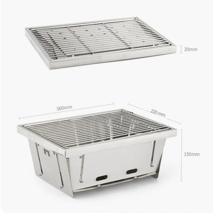Bærbar grill i rustfrit stål