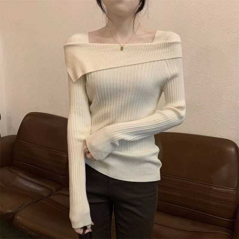 Off Shoulder striktrøje til kvinder