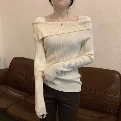 Off Shoulder striktrøje til kvinder