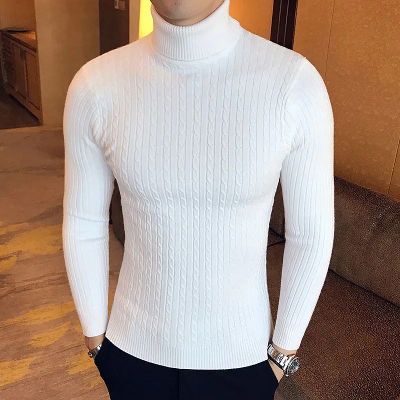 Herre sweater med høj hals