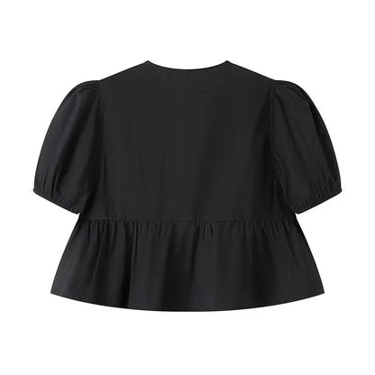 Front Tie Ruffle Crop Top