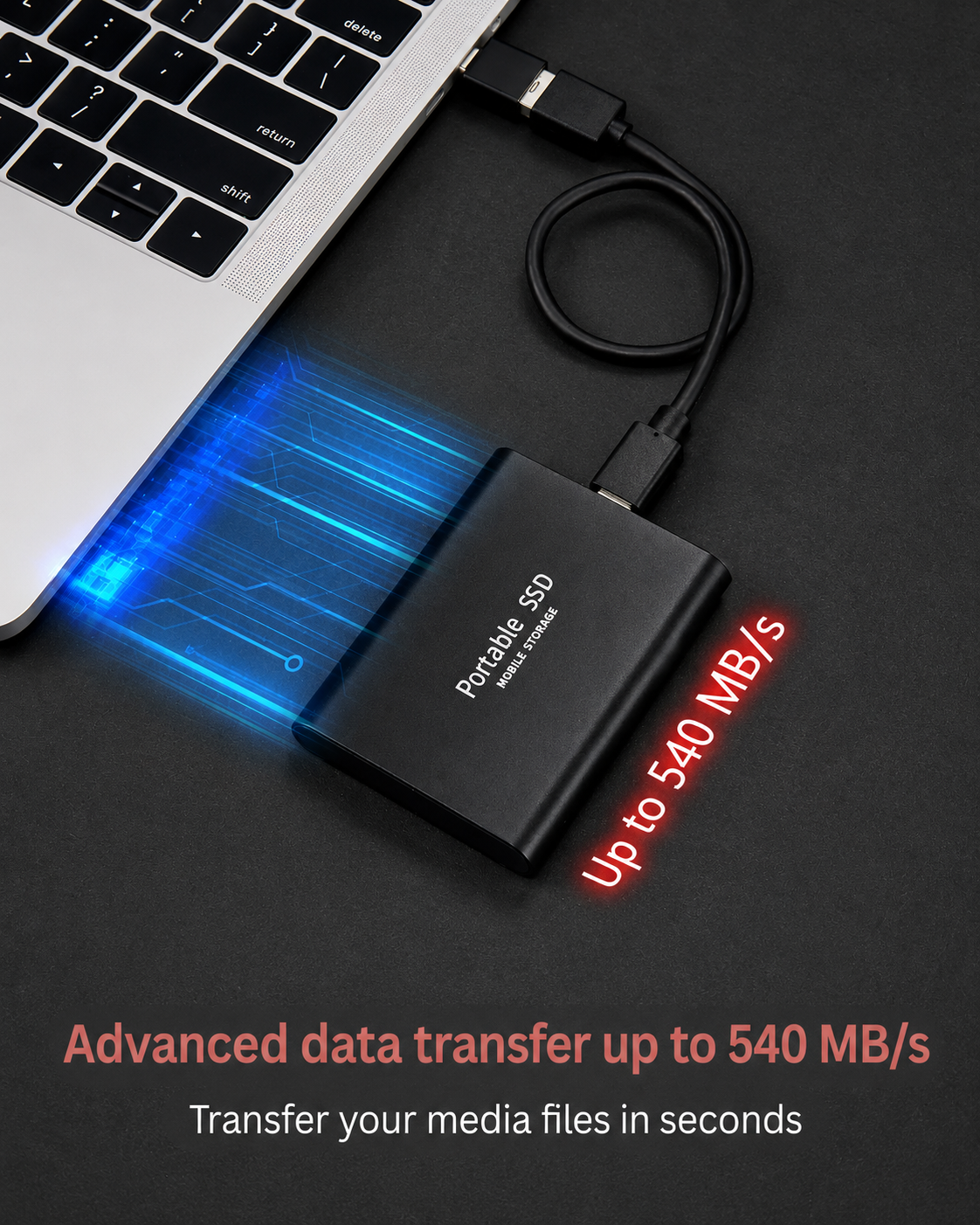 Ekstern SSD Drev 128 TB Højhastighedslagring