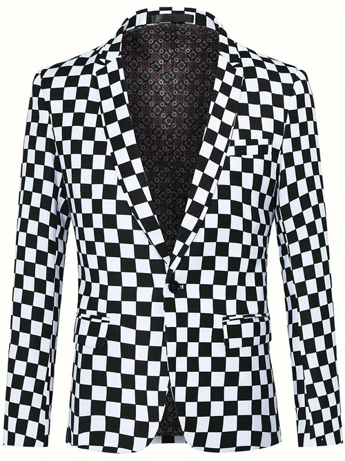 Herre Vinterjakke med Skakmønster Elegant Design Polyester-1