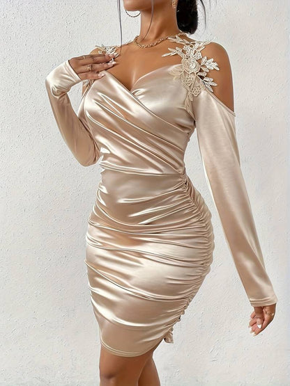 Kvinders Ruchesjurk Uden Skulderstropper 100% Polyester Elegant Maxi Kjole-4