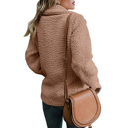 Oversized fluffy fleecejakke til kvinder