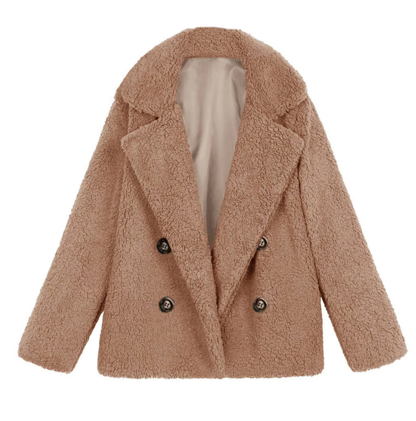 Oversized fluffy fleecejakke til kvinder