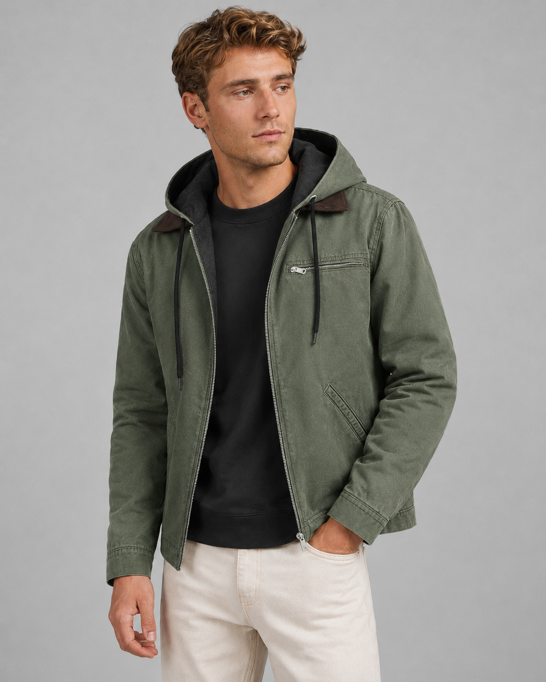 Herre Vinterjakke Bomber Design Isolerende Materialer