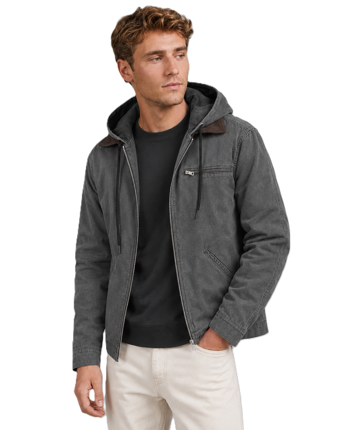 Herre Vinterjakke Bomber Design Isolerende Materialer