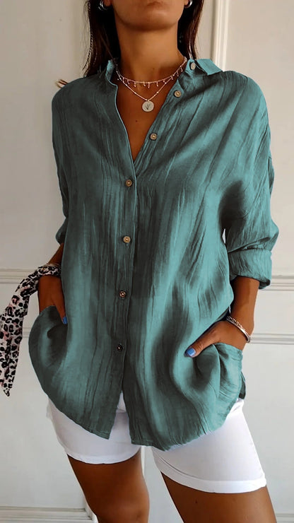Variant image for Skjortebluse Dame Plisseret Design 100% Bomuld-41