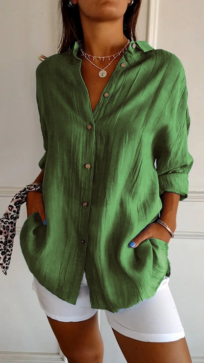 Variant image for Dame Skjortebluse Elegant Plisseret Design Bæredygtige Materialer-57