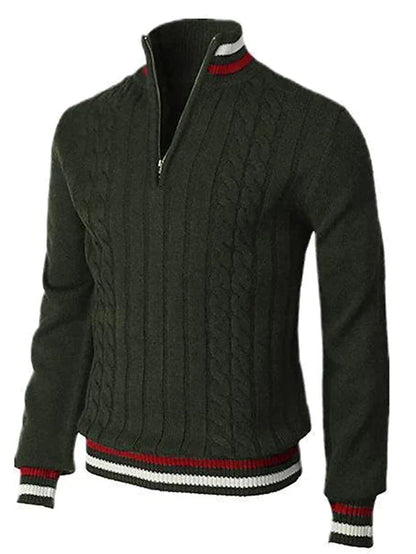 Variant image for Herre Striktrøje Zipper Blødt 100% Bomuld Italiensk Design-10
