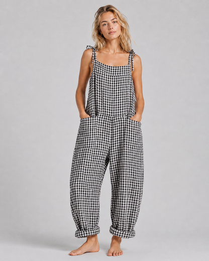 Kvinders Baggy Jumpsuit Løs Pasform Blødt Stof