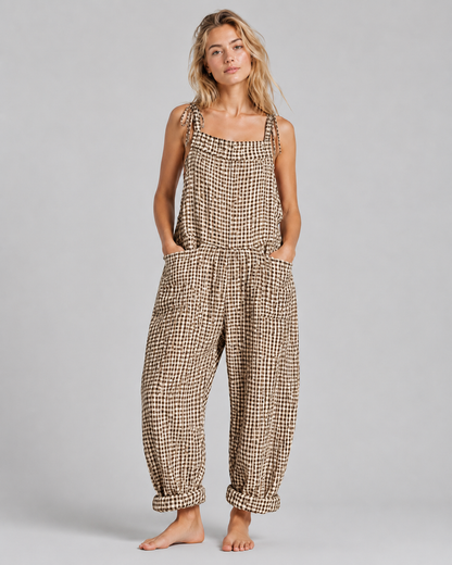 Kvinders Baggy Jumpsuit Løs Pasform Blødt Stof
