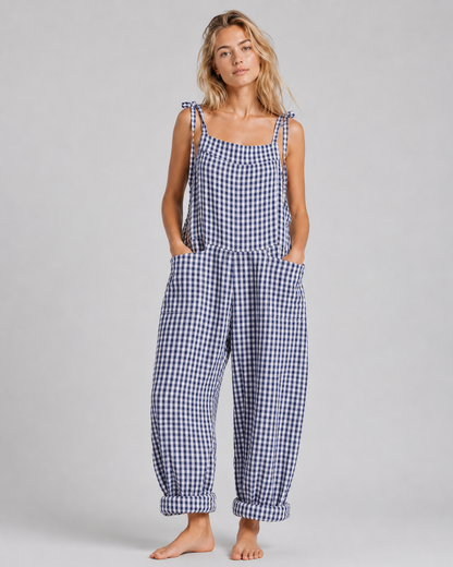 Kvinders Baggy Jumpsuit Løs Pasform Blødt Stof