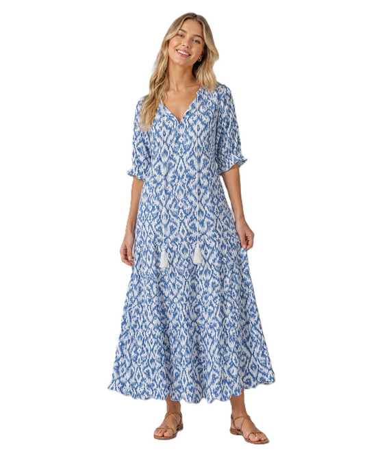Kvinders Boho Vintage Sommerkjole Med V-Udskæring