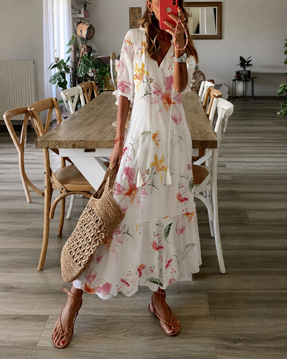 Kvinders Maxi Kjole Boheme Stil