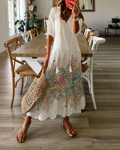 Kvinders Maxi Kjole Boheme Stil
