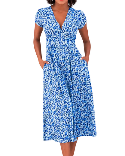 Kvinders Sommerkjole Blomsterdesign
