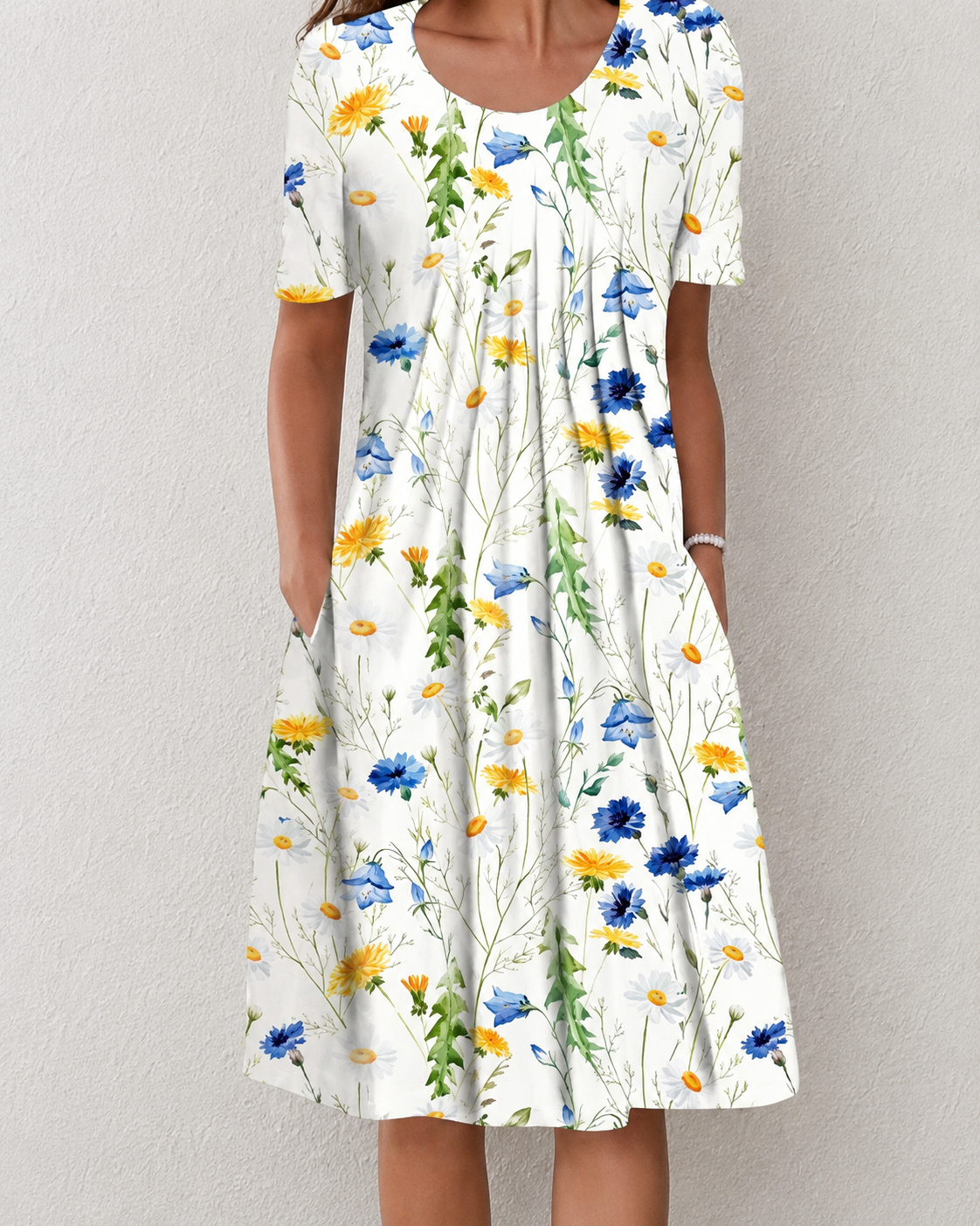 Kvinders Sommerkjole Blomsterdesign