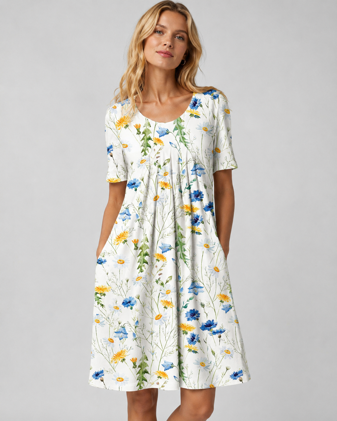 Kvinders Sommerkjole Blomsterdesign