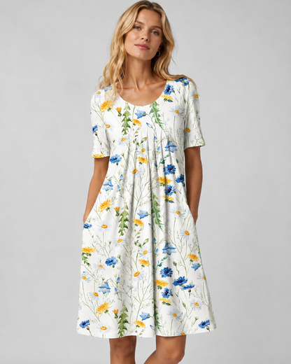 Kvinders Sommerkjole Blomsterdesign
