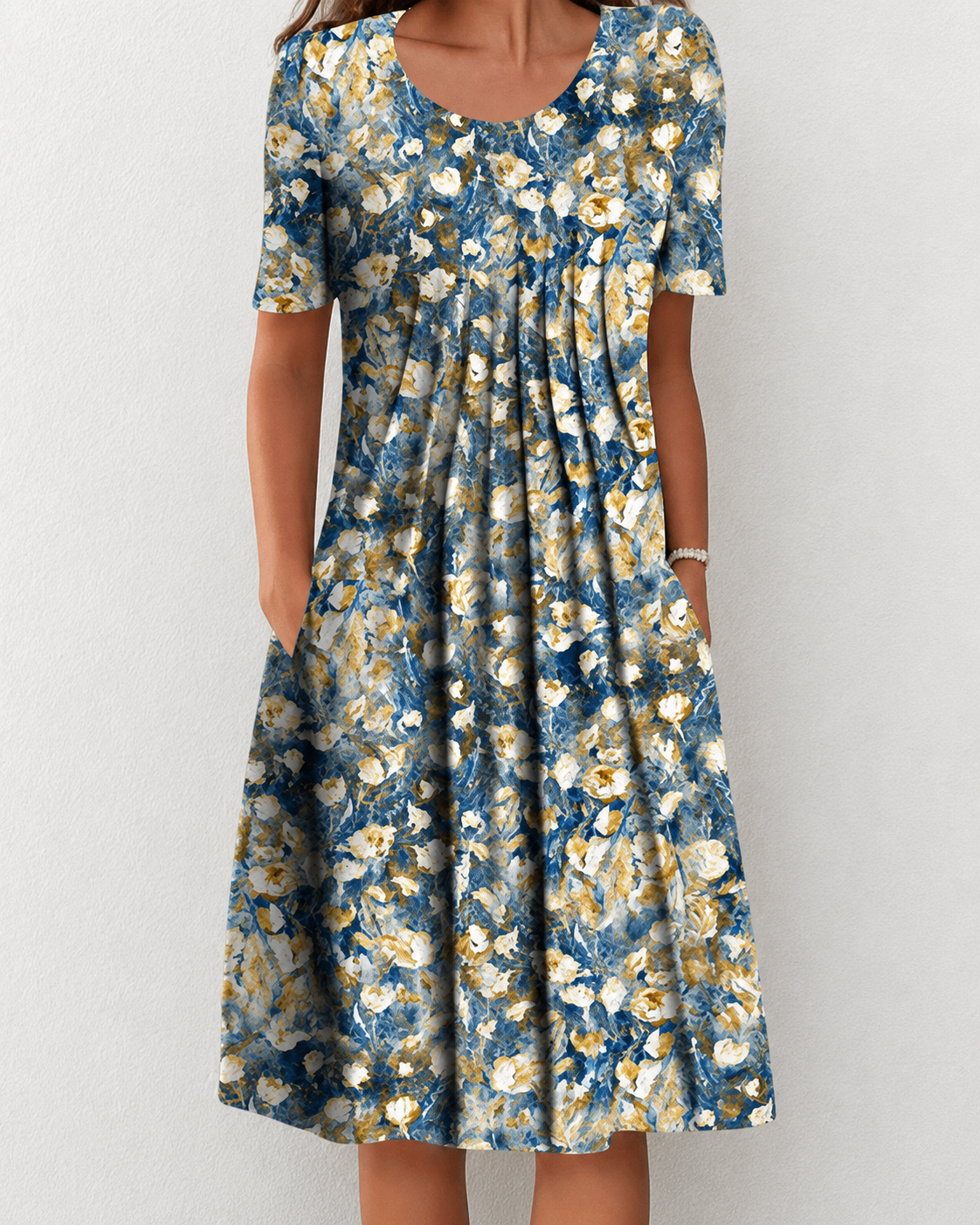 Kvinders Sommerkjole Blomsterdesign