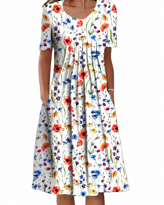 Kvinders Sommerkjole Blomsterdesign