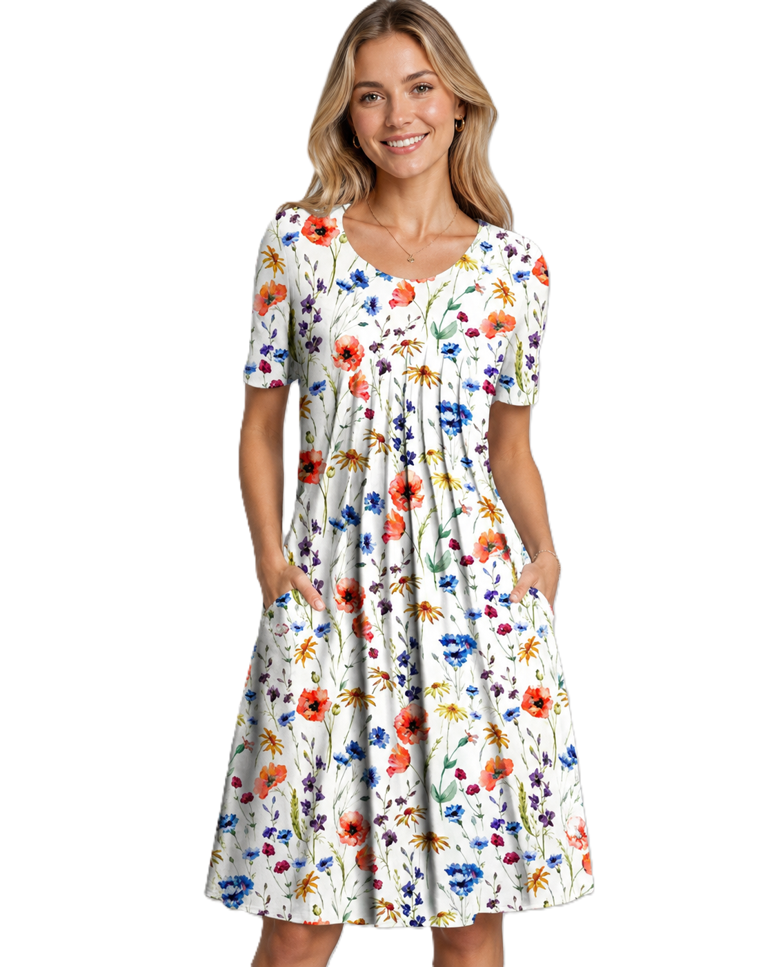Kvinders Sommerkjole Blomsterdesign