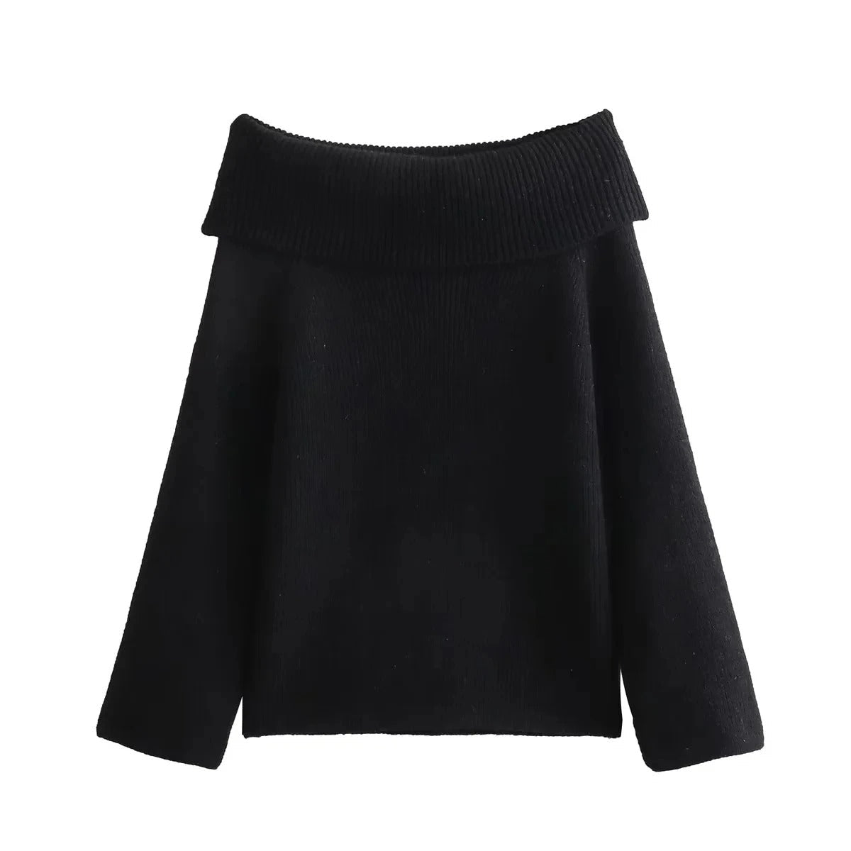 Off Shoulder strikket sweater til kvinder