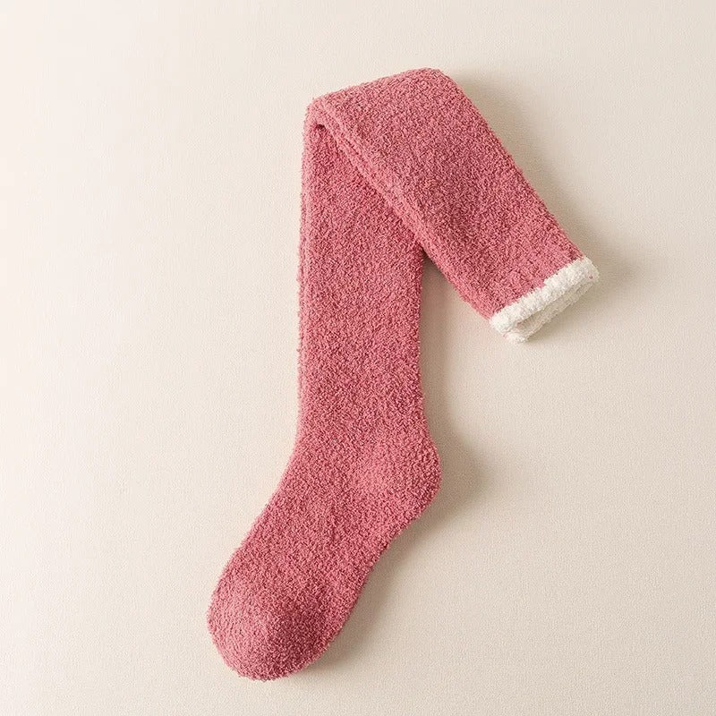 Coral Fleece Over-knæ høje sokker